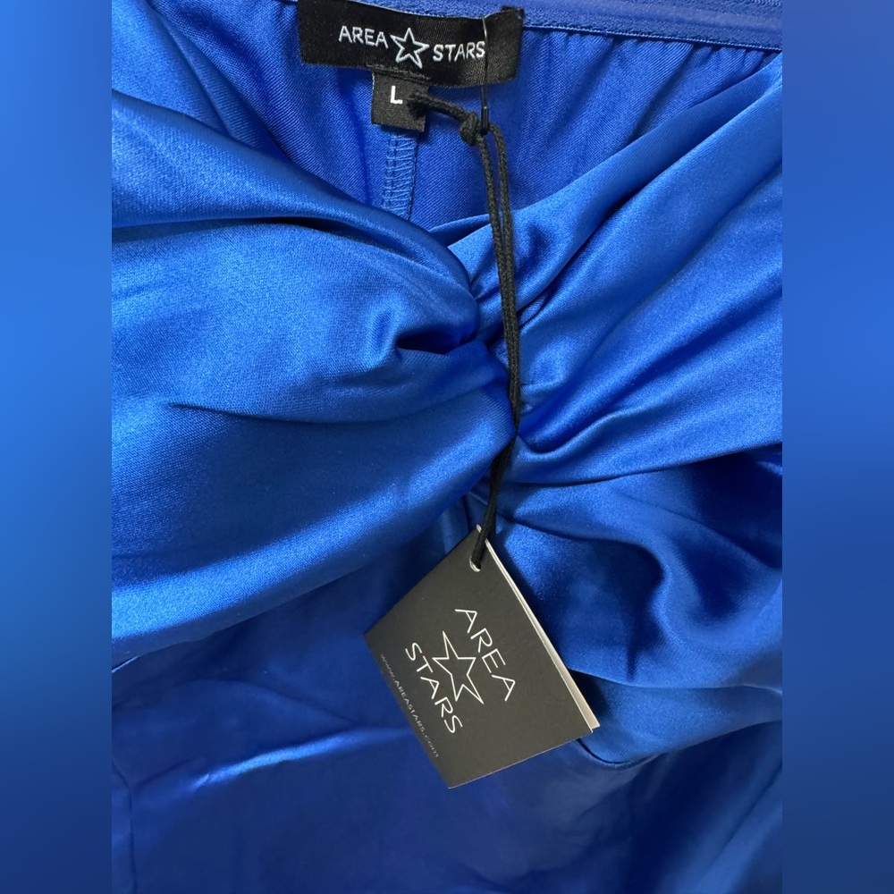 Area Stars Blue Satin Dress